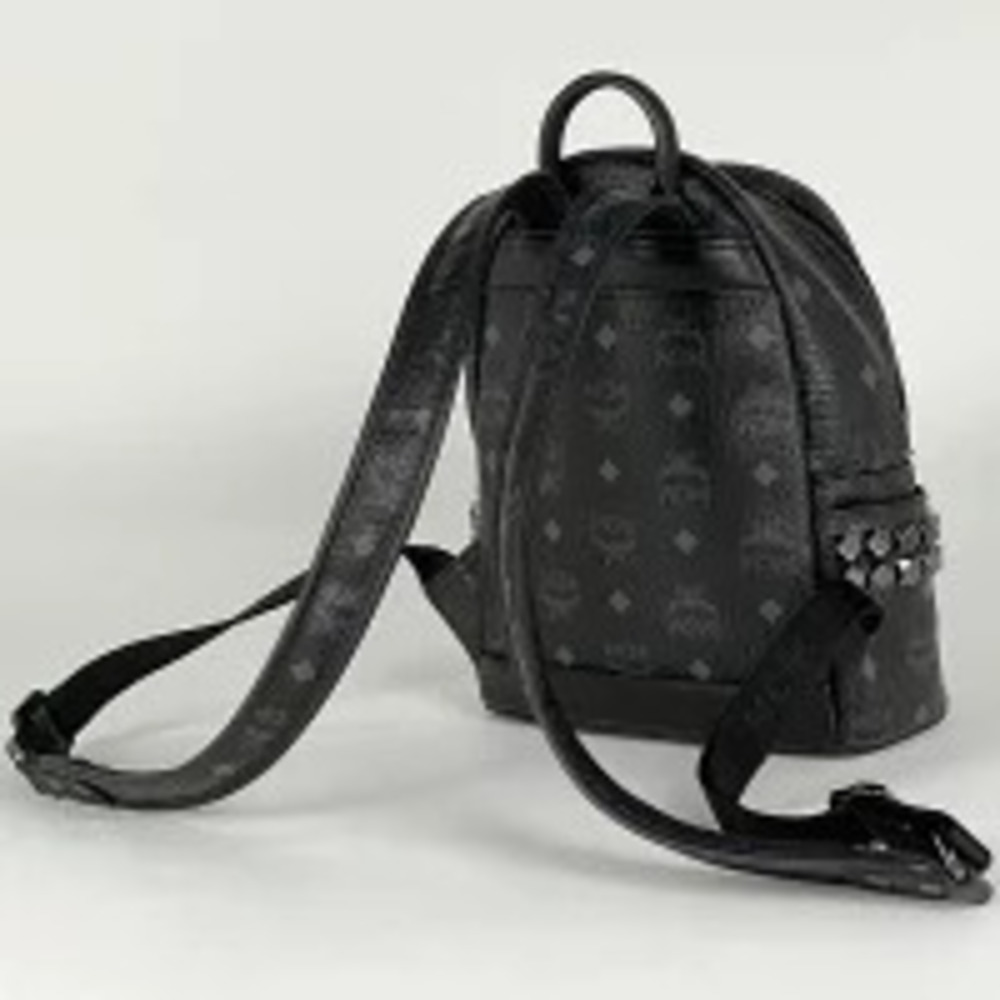 Mcm Visetos Leather Backpack Daypack Studded Rucksack Gram Daypack Black